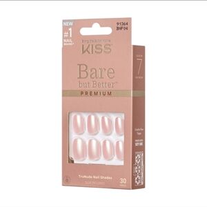Bare But Better By Kiss Glue On Nails In Mocha•30 Nails•Up To 14 Days Of Wear!